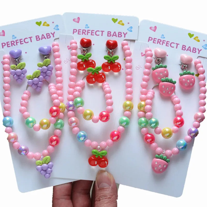 Discover the Charm of the Colorful Beads Children's Necklace Jewelry Set