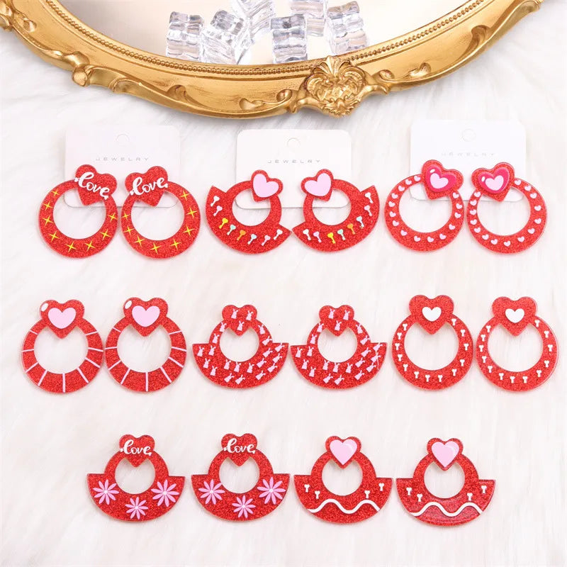 Discover the Elegance of Valentine's Day Geometric Heart-Shaped Earrings