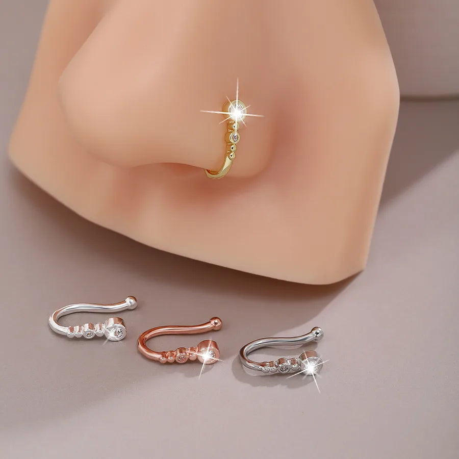 Discover Elegance: Non-Pierced U-Shaped Rhinestone Nose Stud