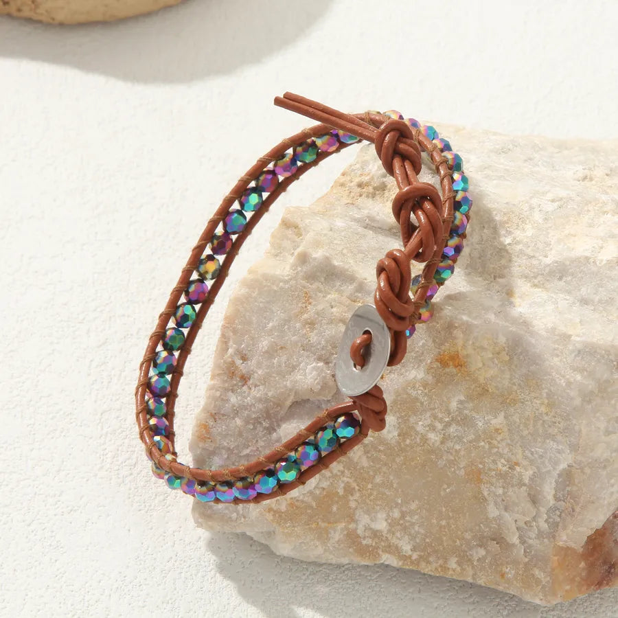 Elevate Your Style: Discover the Iridescent Brown Rope Diamond Element Bracelet for Women's Fashion