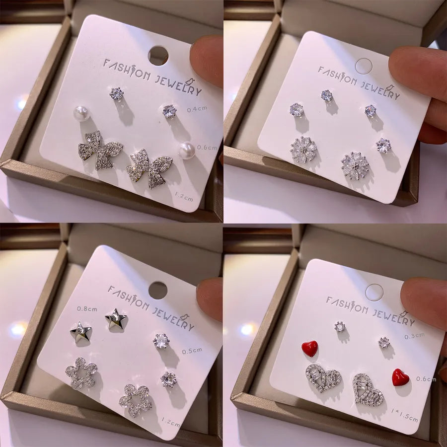 Discover the Elegance of 14k Gold Plated Star and Heart Shape Ear Studs