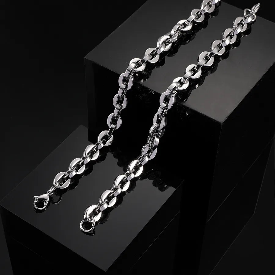 Elevate Your Style with Our Oval 304 Stainless Steel Spliced Square Hollow Tassel Bracelet