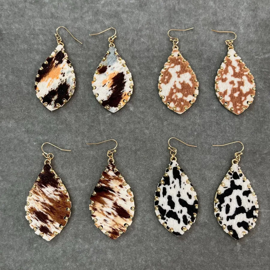 Elevate Your Style with Vintage-Inspired Cow Pattern Earrings