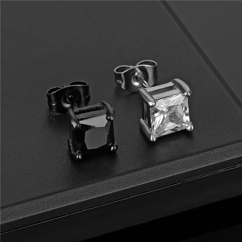 Elevate Your Style with Neutral Titanium Steel Crystal Zircon Earrings