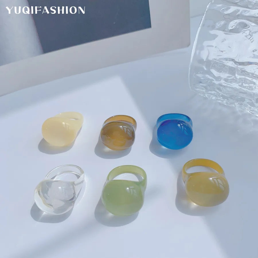 Discover the Elegance of the Polished Finish Colorful Jelly Sensation Ring