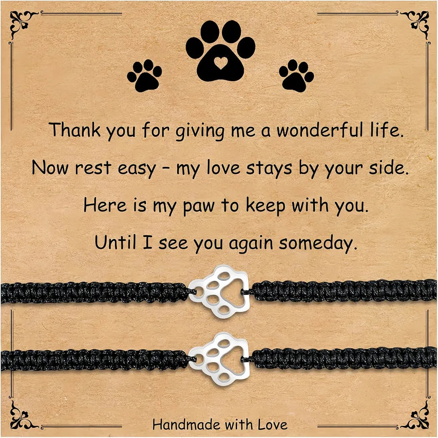 Discover the Elegance of Our 18K Gold Plated Cat Paw Imprint Couple Bracelet Set