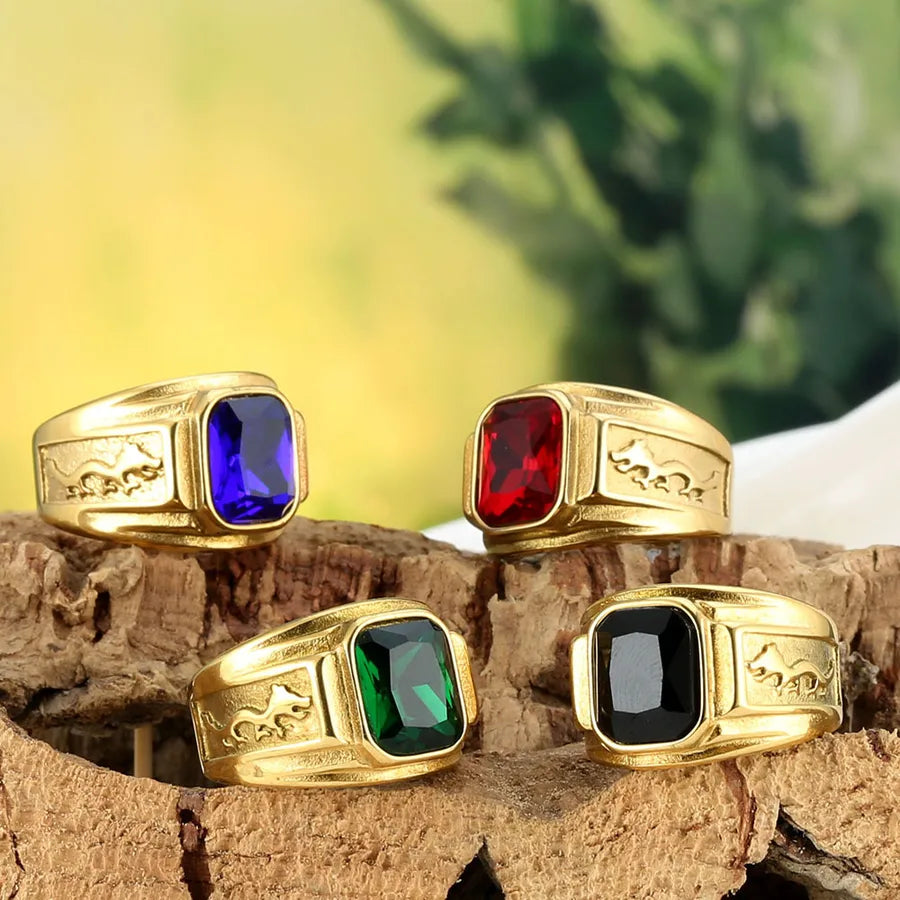Discover the Vintage Gemstone Dragon Titanium Steel Ring – A Timeless Piece of Jewelry