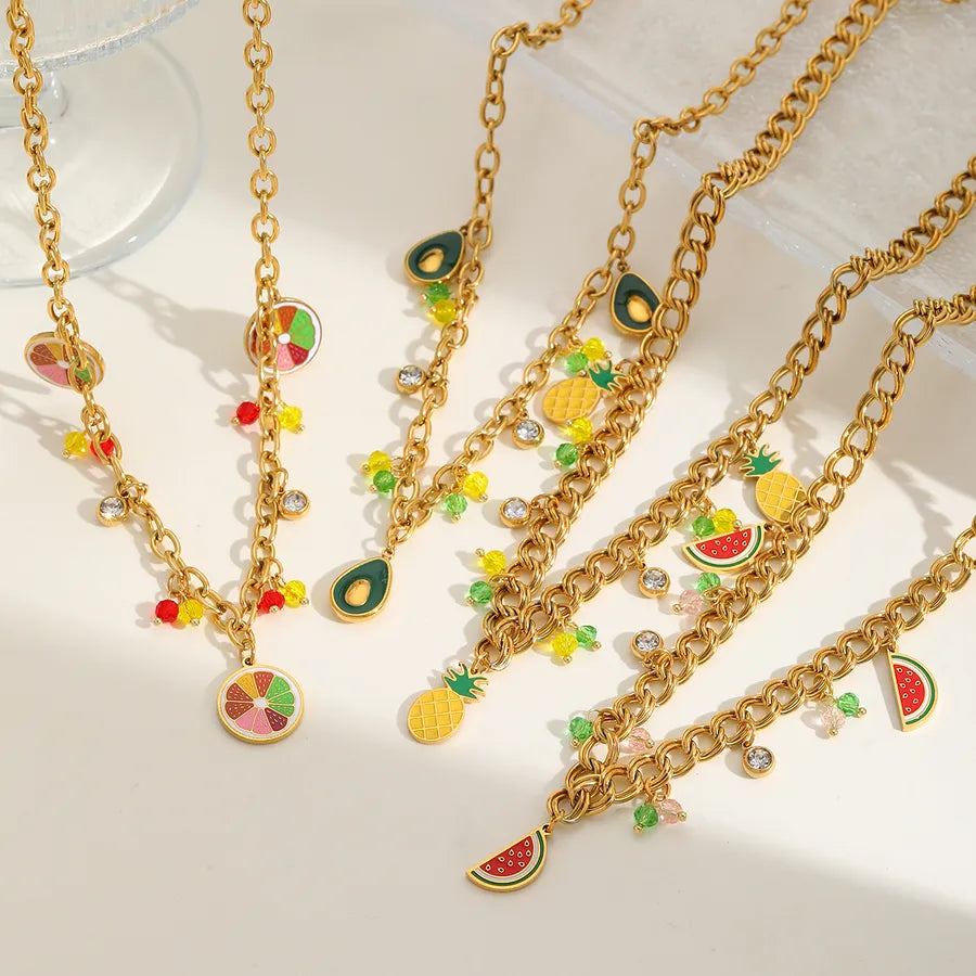 Elevate Your Style with Our Fruit-Inspired 18K Gold Plated Necklace