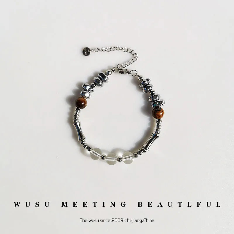 Discover the Elegance of the New Chinese Style Tiger Eye Stone Crystal Bracelet