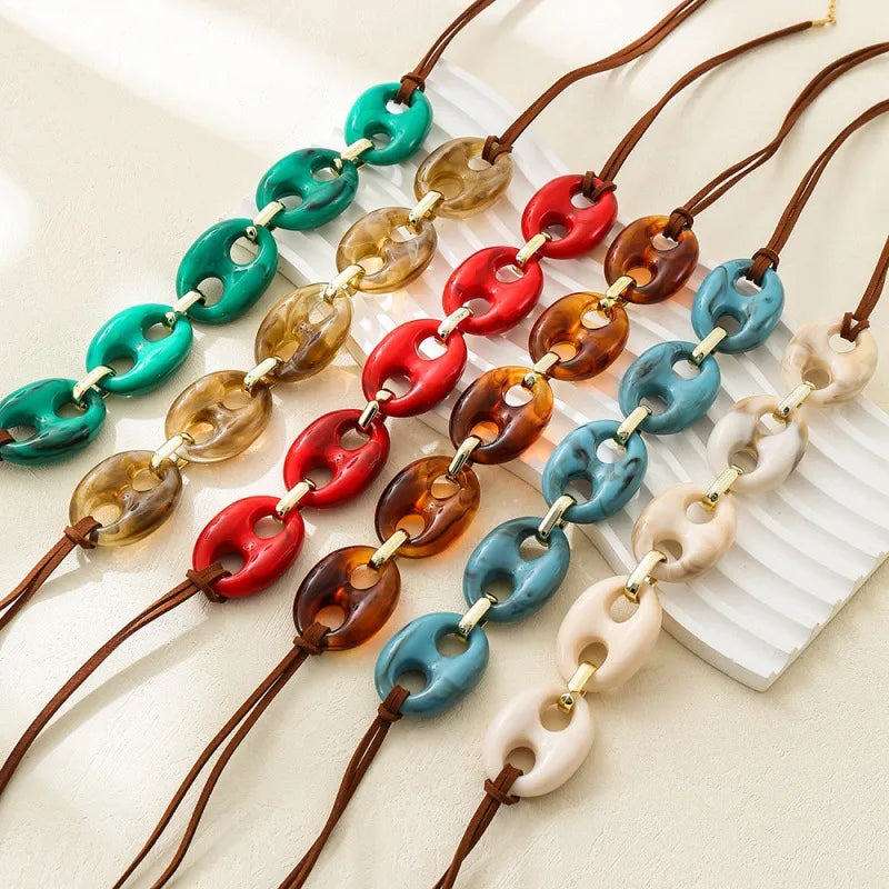 Elevate Your Style with the Handmade Long Acrylic Velvet Necklace