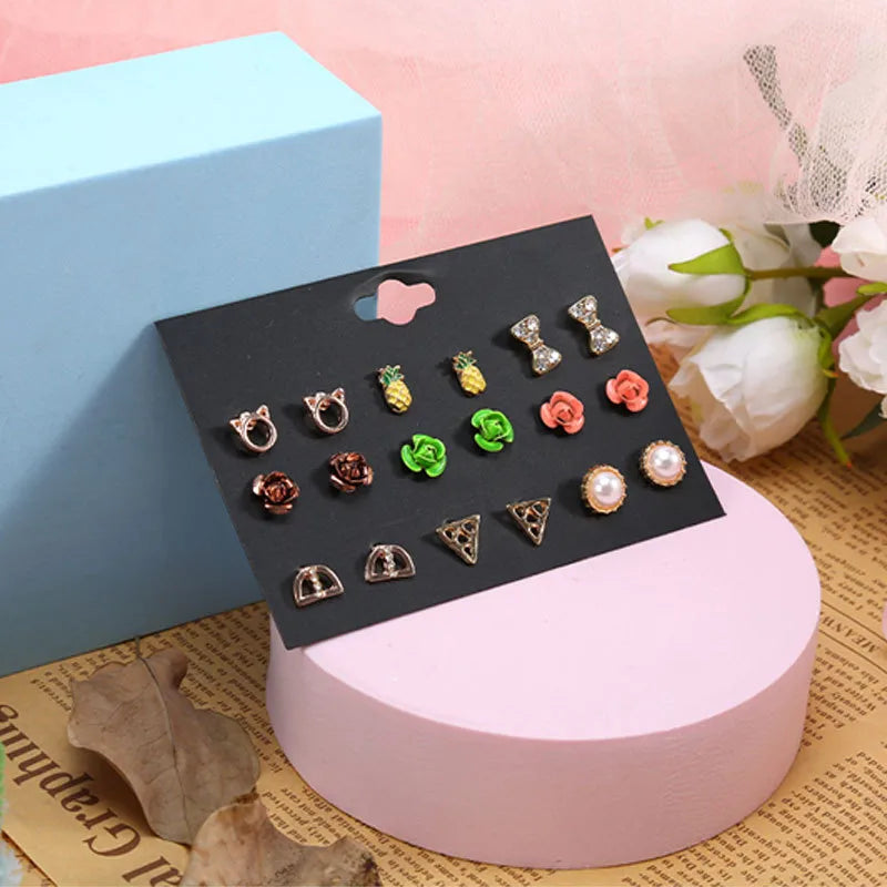 Discover Elegance with Our Geometric Combination Women's Earrings Set