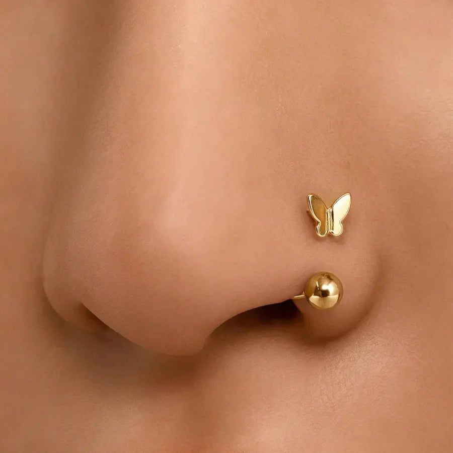 Elevate Your Style with Our Round Waterproof Non-Tarnish Copper Nose Pin