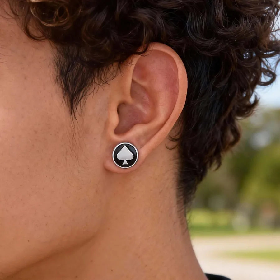 Elevate Your Style with Geometric 201 Stainless Steel Earrings for Men