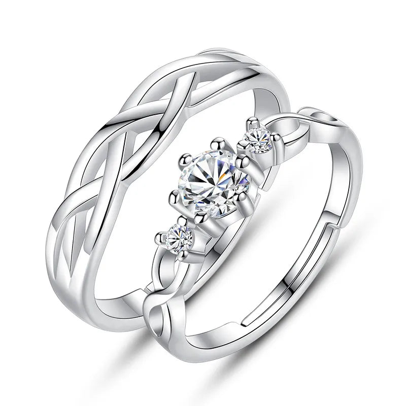Elevate Your Style with the Korean Fashion Copper Plated Platinum Zircon Winding Open Ring