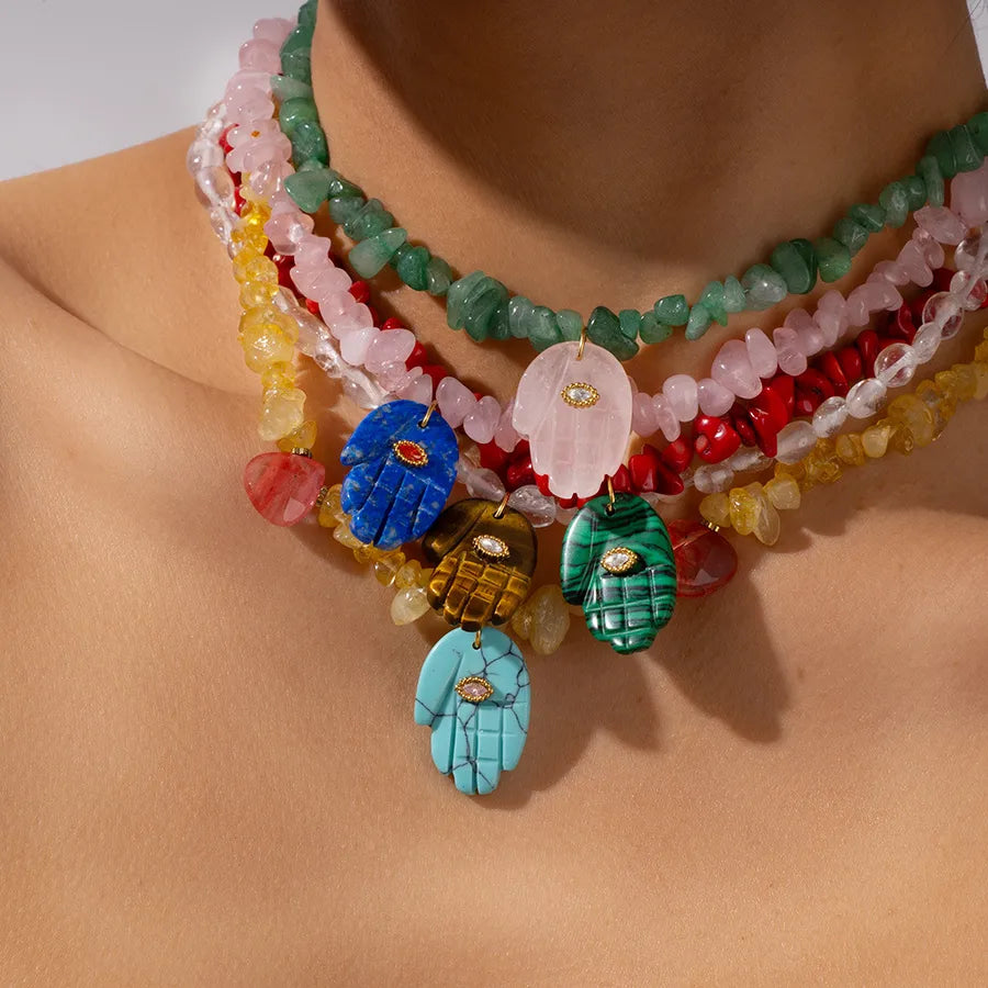 Elevate Your Style with the Vintage Style Classic Palm Natural Stone Necklace