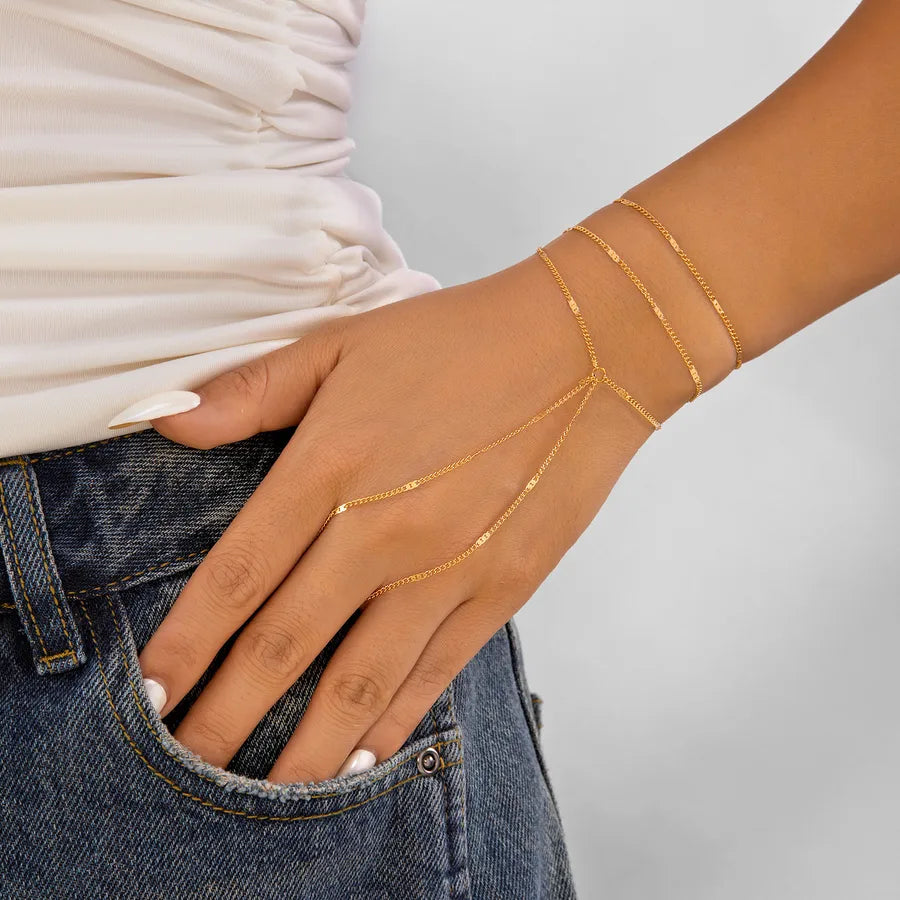 Discover the Elegance of the Fashionable Multi-Layer Simple Beaded Finger Chain Bracelet