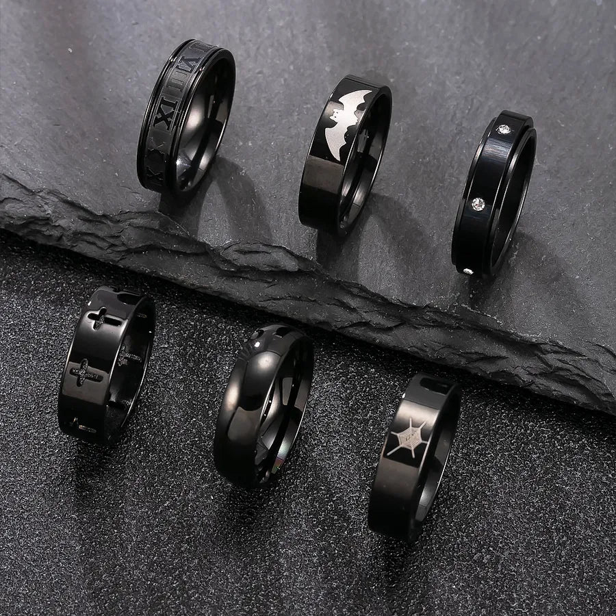 Elevate Your Style with the Black Titanium Steel Ring: A Must-Have for Men's Streetwear