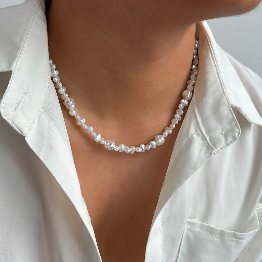 Elevate Your Style with the Men's Round Imitation Pearl Necklace