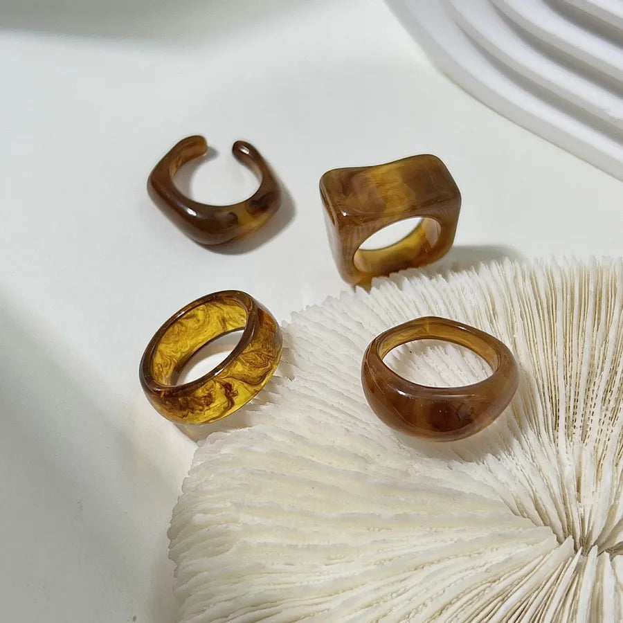Discover the Elegance of Our New Resin Four-Piece Set Rings