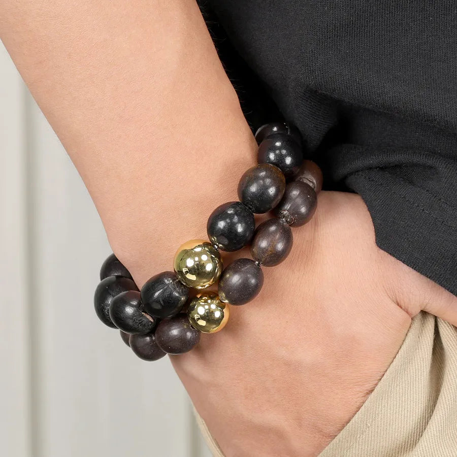 Discover the Timeless Elegance of Our Vintage Style Wooden Buddha Beads Bracelet