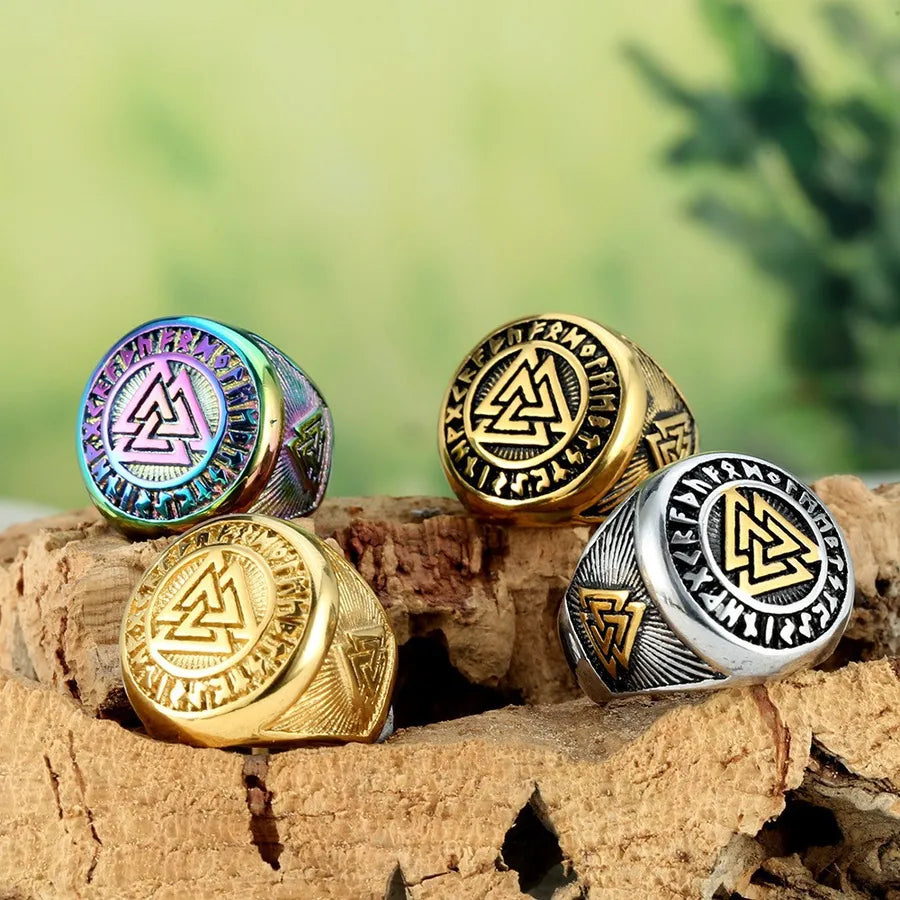 Discover the Enchanting Triangle Symbol Valknut Ring: A Timeless Men's Celtic Knot Accessory
