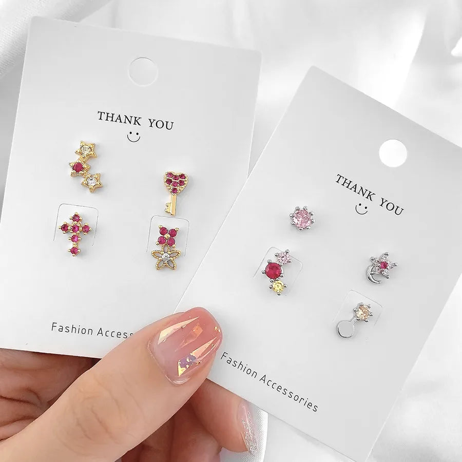 Elevate Your Style with Sweet IG Style Flower Inlay Copper Zircon Earrings