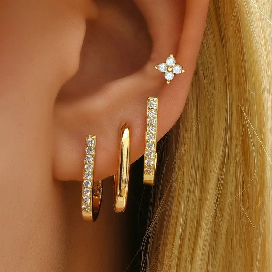 Elevate Your Style with Fashionable Geometric Small Diamond Stud Earrings