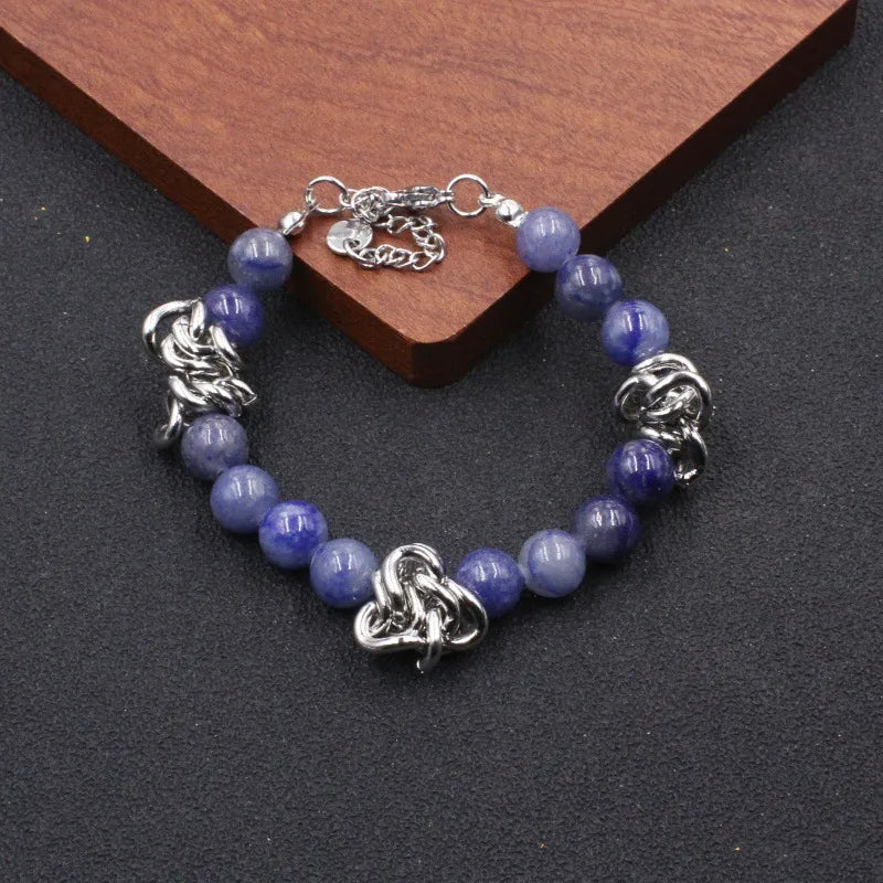 Discover the Elegance of Our Unisex Stainless Steel Titanium Steel Natural Stone Thorns Bracelet