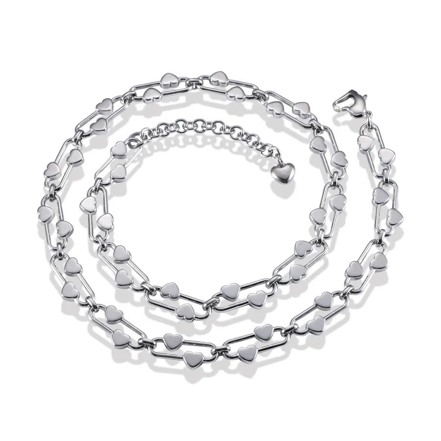 Elevate Your Style with the 304 Stainless Steel Women's Jewelry Necklace: An Exquisite Oval Heart Choker