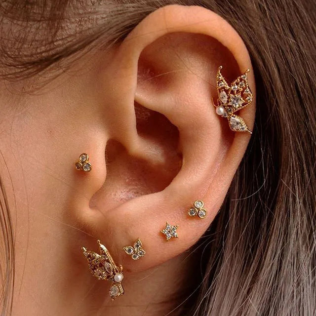 Elevate Your Style with Our Elegant Butterfly Pearl Stud Earrings