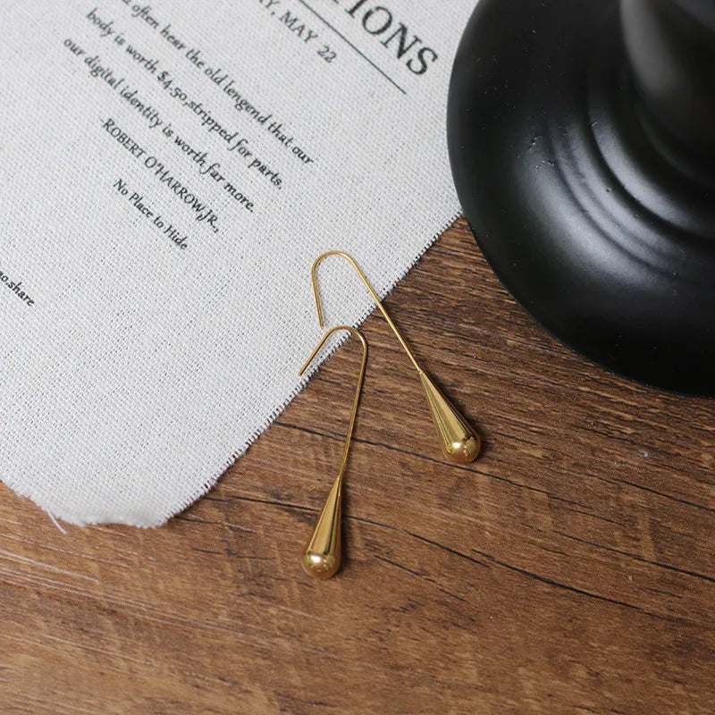 Elevate Your Style with Water Droplets 304 Stainless Steel 18K Gold Plated Earrings