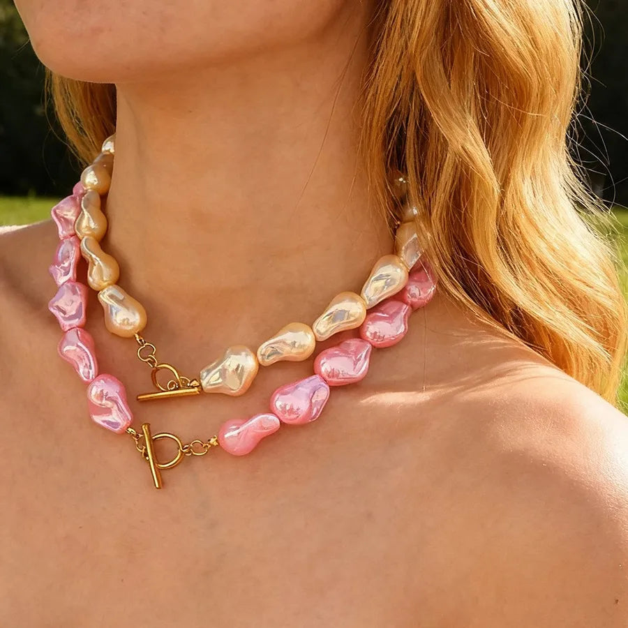 Elevate Your Style with the Large Pearl Lobster Clasp Necklace