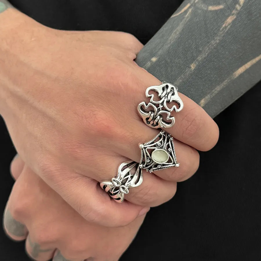 Elevate Your Style with the Men's 3-Piece Set Hollow Pattern Rings