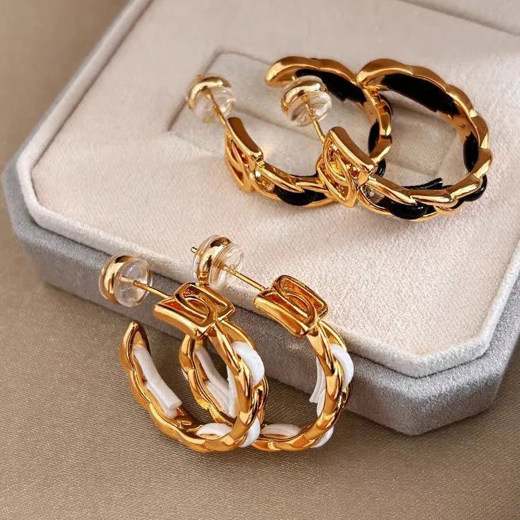 Elevate Your Style with Elegant Gold Circle Leather Earrings