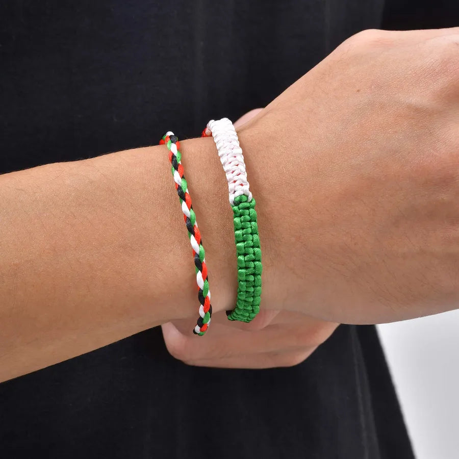 Elevate Your Style with the Hand-Woven Color Blocking Drawstring Bracelet