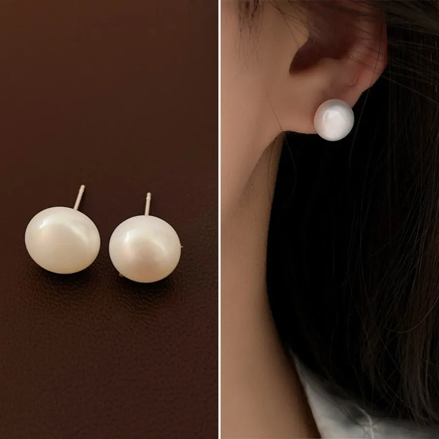 Elevate Your Style with 925 Sterling Silver Freshwater Pearl Ear Studs