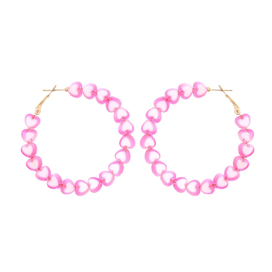 Discover the Elegance of Creative Candy Color Heart-Shaped Earrings