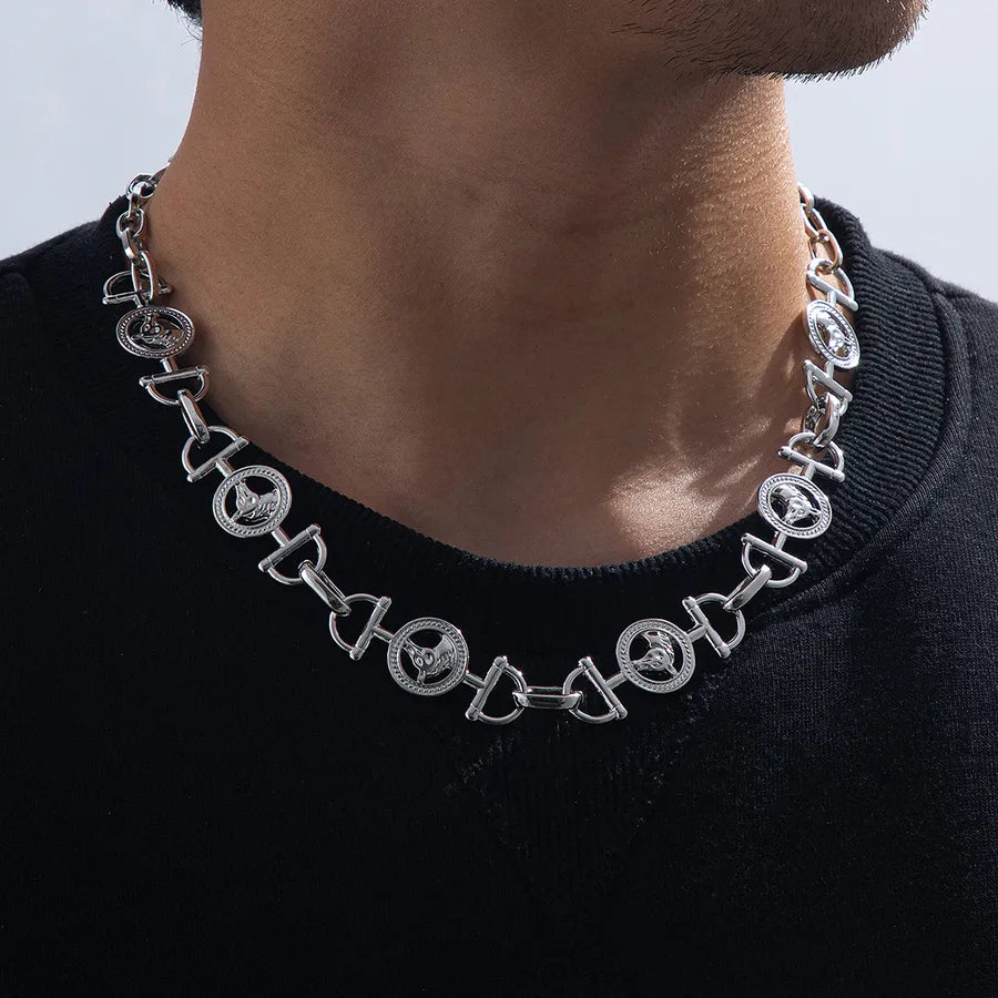 Elevate Your Style with the Men's Party Style Street Platinum Plated Alloy Necklace