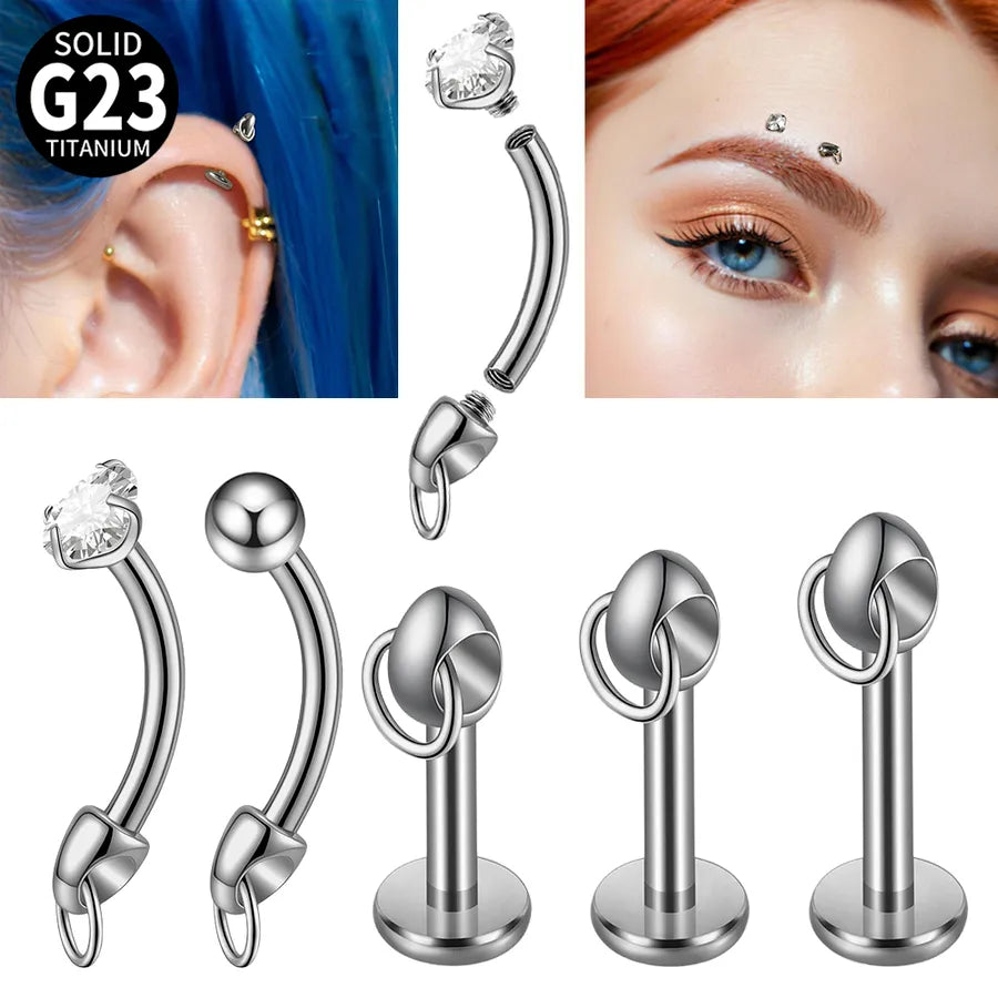 Elevate Your Style with the G23 Titanium Zircon Lip Stud