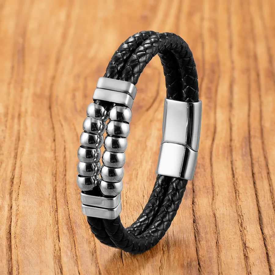 Elevate Your Style with the 316 Stainless Steel Round Beaded Bracelet