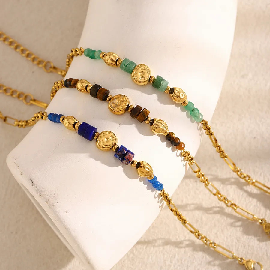 Elevate Your Style with Elegant Lady Geometric 304 Stainless Steel Figaro Chain Bracelets