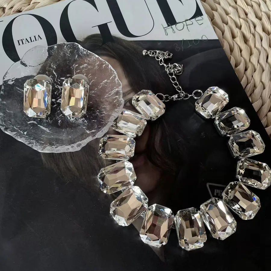 Discover the Elegance of Our Rectangular Alloy Rhinestone Jewelry