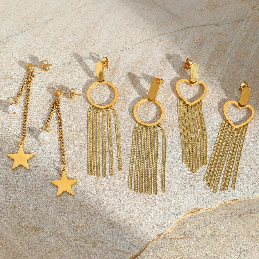 Elevate Your Style with Our Elegant 18K Gold Plated Drop Earrings