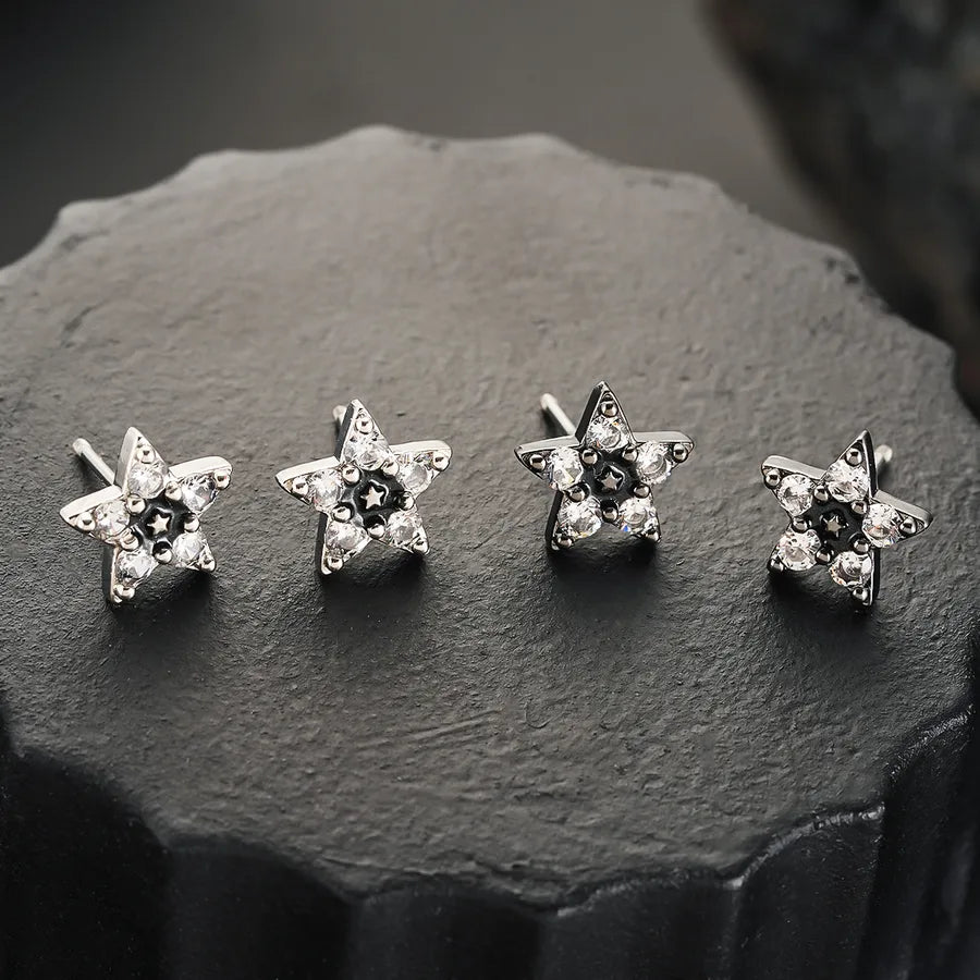Discover the Elegance of Diamond Inlaid Star Shaped Earrings