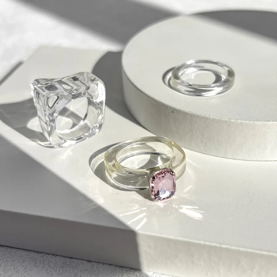 Discover the Elegance of Our Resin Three-Piece Ring Set