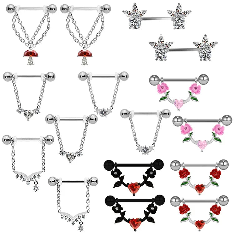 Elevate Your Style with Our Exquisite Heart-Shaped Nipple Rings