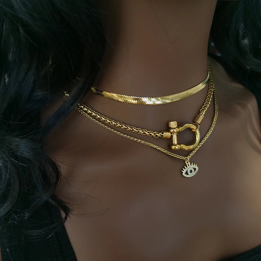 Elevate Your Style with Our Casual Retro Printing Titanium Steel Necklace