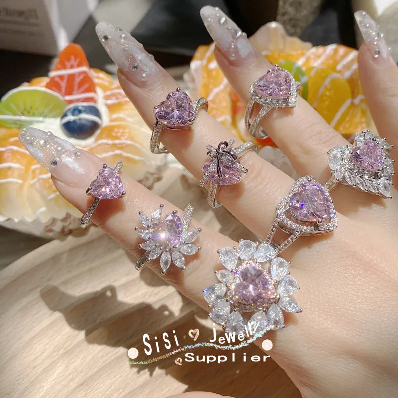 Discover Elegance with the Pink Heart Shaped Ring for Women