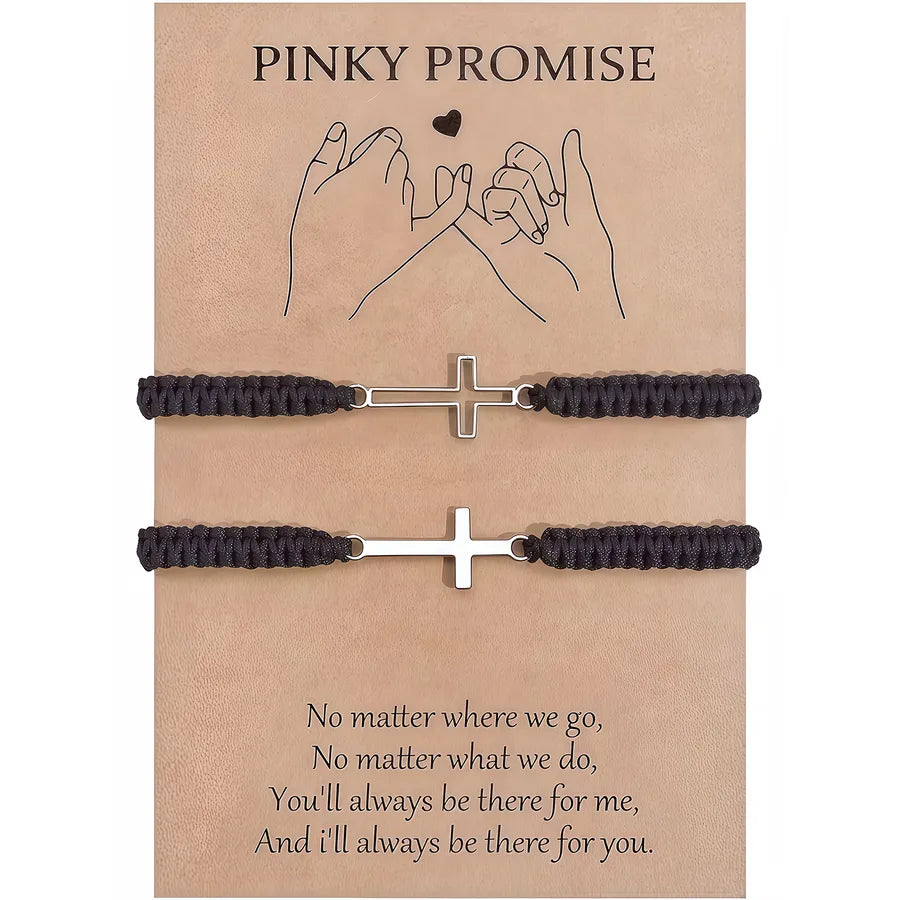 Elevate Your Style with the 2 Pieces Fashion 304 Stainless Steel Cross Couple Bracelets