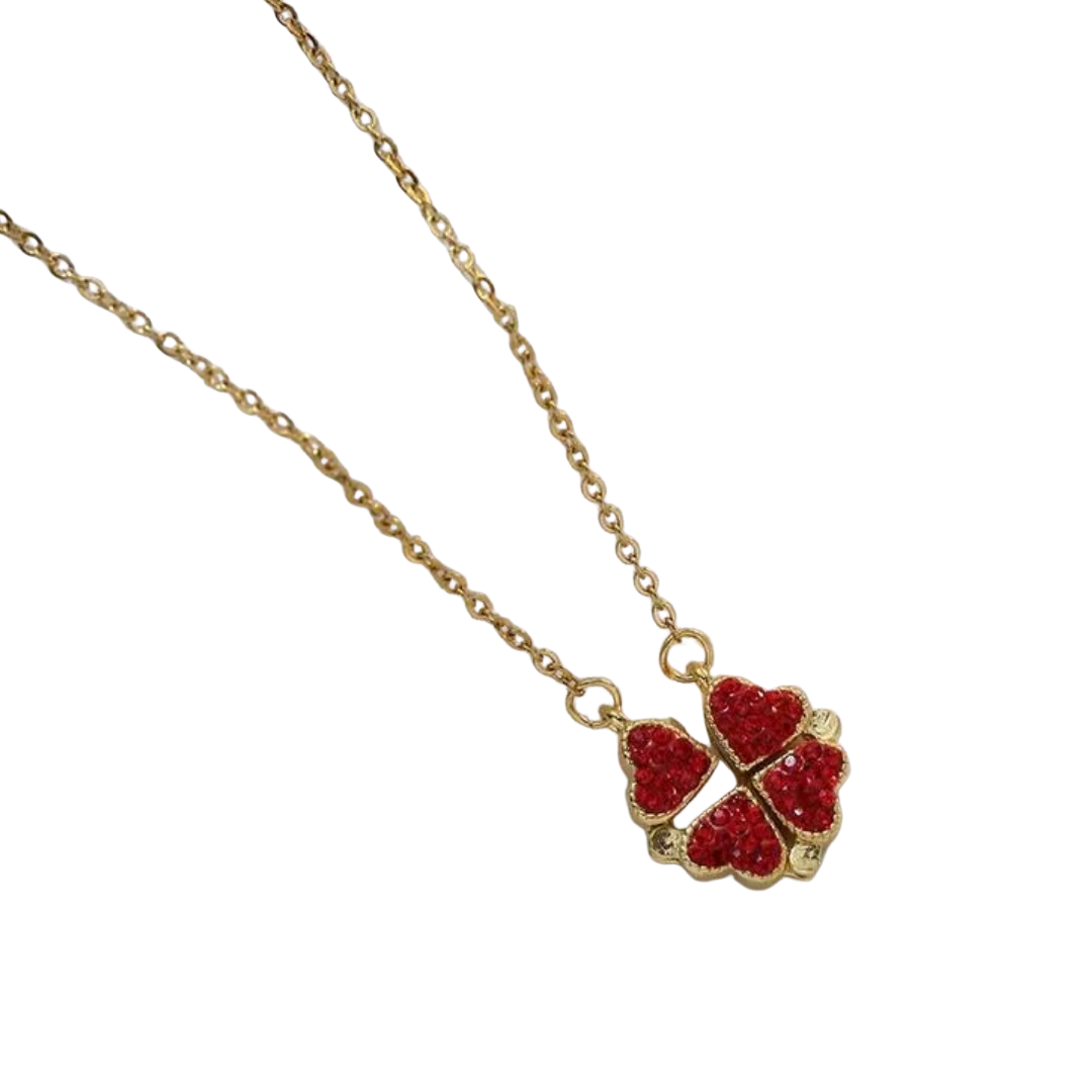 flavouredlove Multi Wearing Heart Necklace 4 Heart Magnetic Red Necklace Pendant - FLA1061